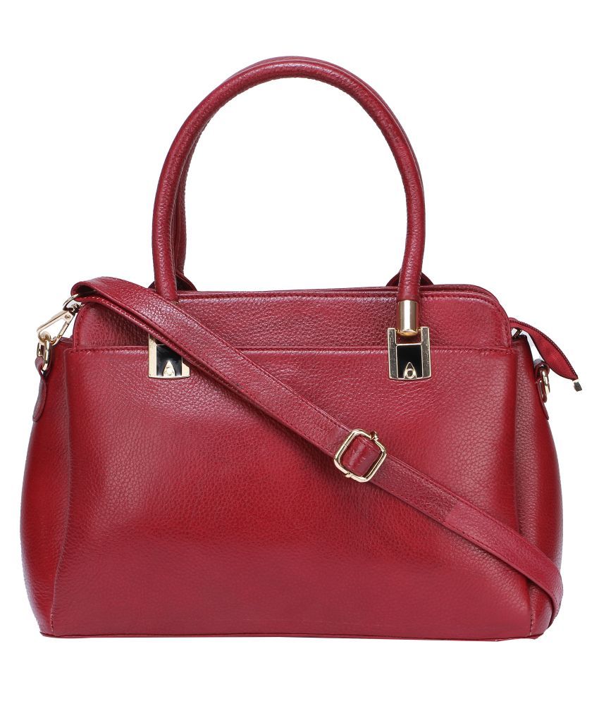 New Warrior Maroon Pure Leather Shoulder Bag - Buy New Warrior Maroon ...