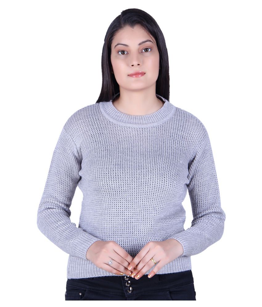     			Ogarti Acrylic Grey Pullovers