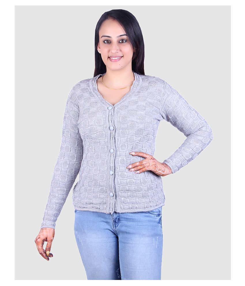     			Ogarti Acrylic Grey Pullovers