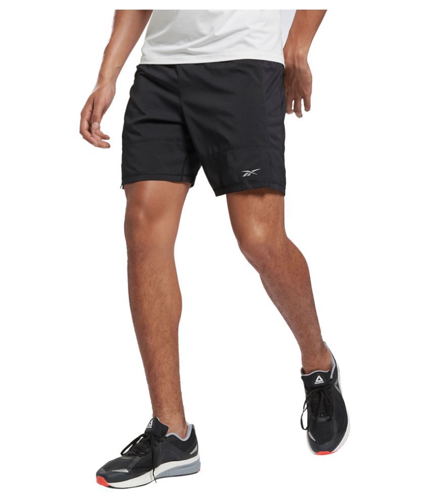 Reebok Black Polyester Running Shorts - Buy Reebok Black Polyester ...