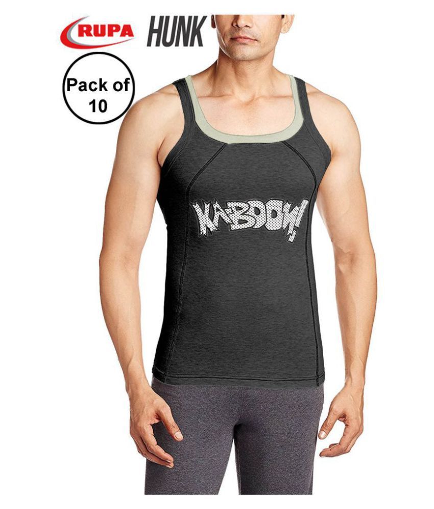     			Rupa Grey Sleeveless Vests Pack of 10