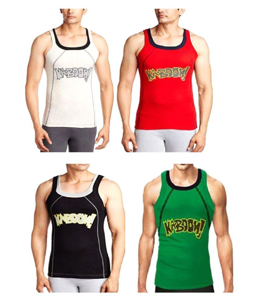     			Rupa Multi Sleeveless Vests Pack of 4