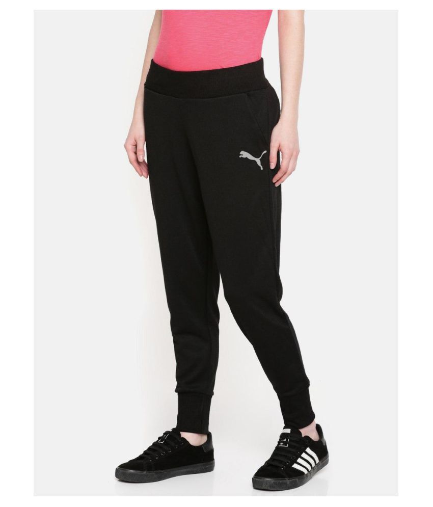 black polyester lycra trackpants