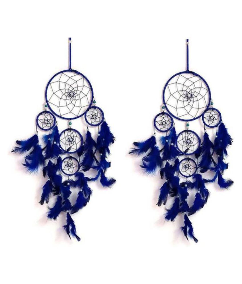     			Lucky Traders Feather Blue Dream Catcher - Pack of 1 ( X cms )