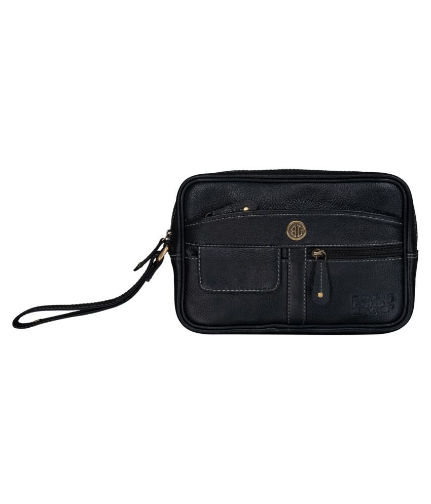 Brand Leather Black Travel Kit - 1 Pc