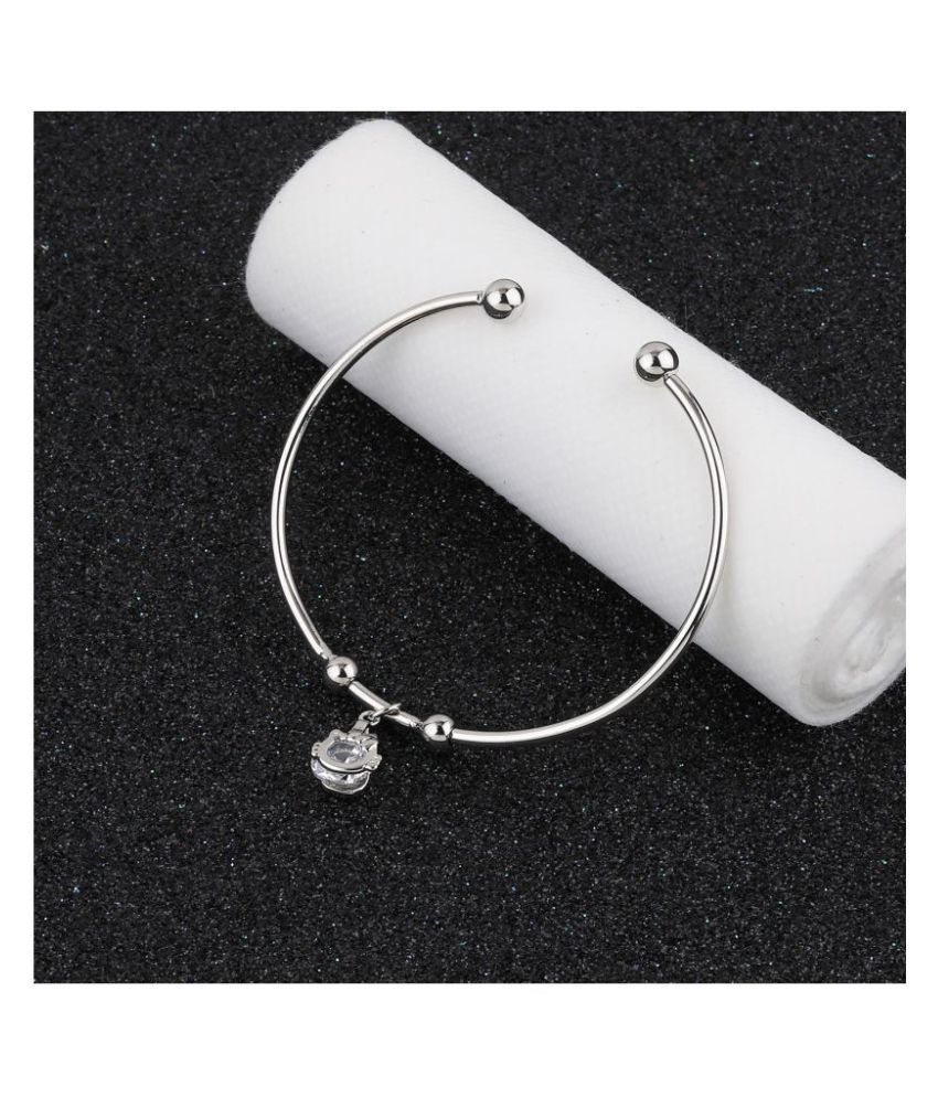     			SILVER SHINE Stylish Delicated  Adjustable Bracelet With Daimond For Women Girls