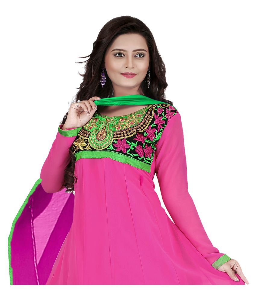 KRIZEL Pink Dress Material Buy KRIZEL Pink Dress