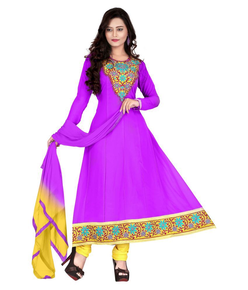 Krizel Purple Georgette Dress Material Buy Krizel Purple Georgette Dress Material Online At
