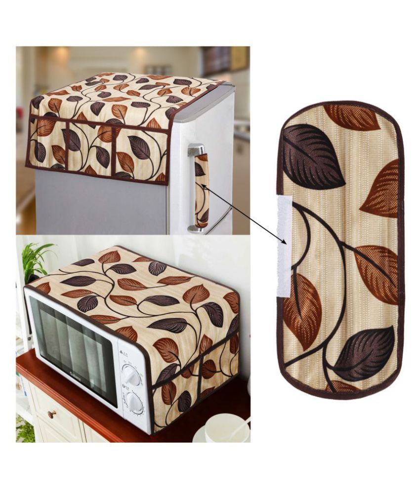     			E-Retailer Set of 3 Polyester Brown Fridge Top Cover