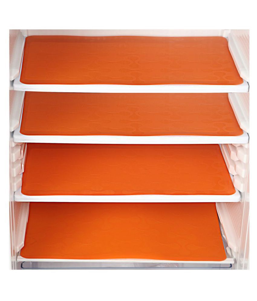     			E-Retailer Set of 4 PVC Orange Fridge Mats