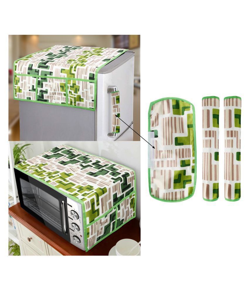     			E-Retailer Set of 5 Polyester Green Fridge Top Cover