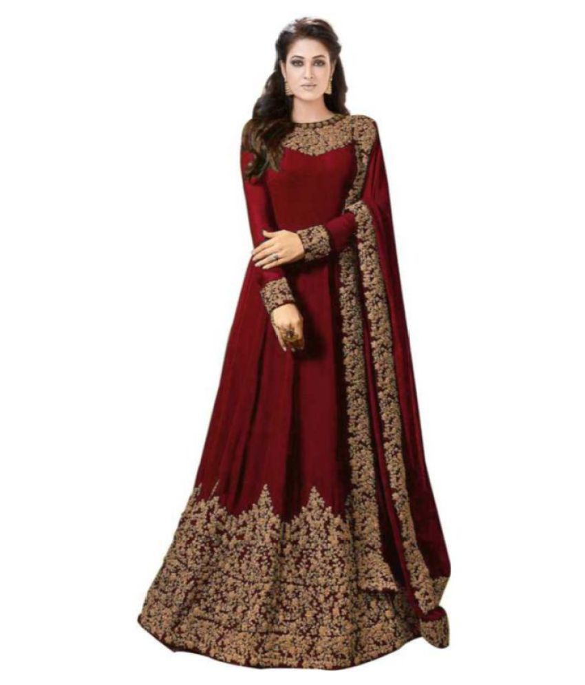 superb ethnic style maroon color beautiful gown