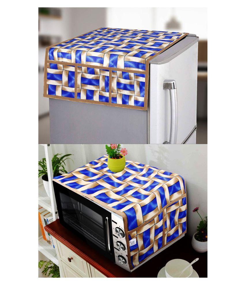     			E-Retailer Set of 2 Polyester Blue Fridge Top Cover