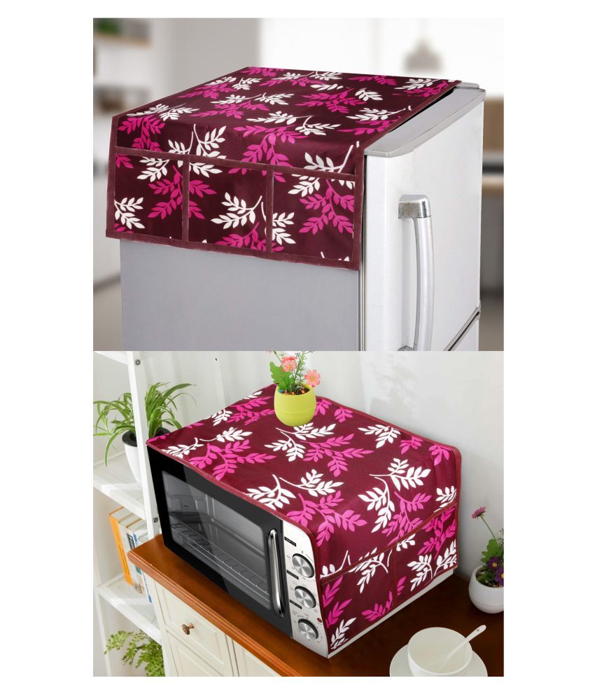     			E-Retailer Set of 2 Polyester Purple Fridge Top Cover