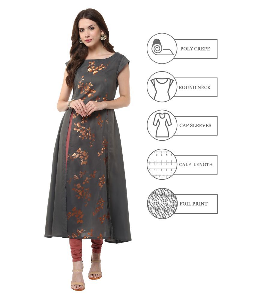 poly crepe kurtis