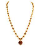 100% Original Certified 5 Mukhi Rudraksha Mala With Gold Plated Cap