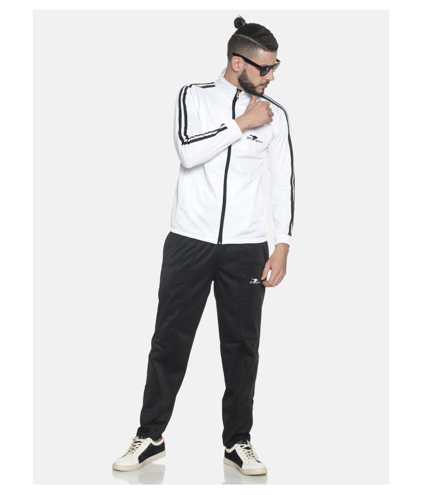 HPS Sports Men's Zip Closure Polyester White Track Suit - Buy HPS ...
