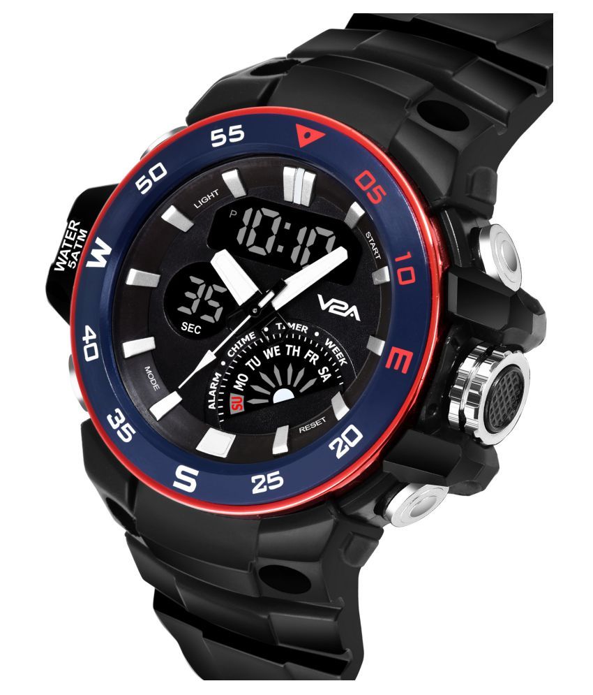 V2A Sports Trendy PU AnalogDigital Men's Watch Buy V2A Sports Trendy