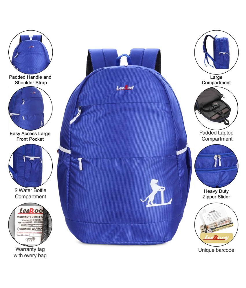 LeeRooy BLUE Backpack - Buy LeeRooy BLUE Backpack Online at Low Price ...