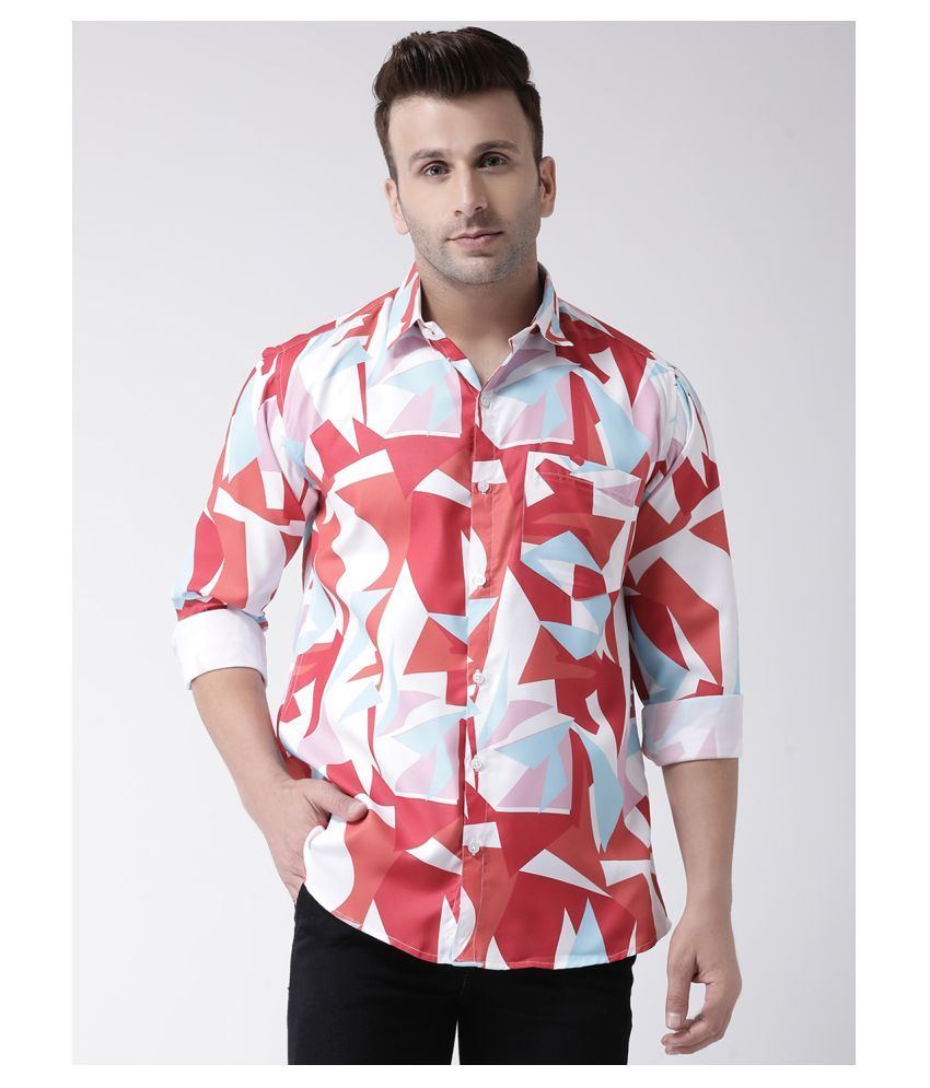     			Hangup Cotton Blend Red Shirt