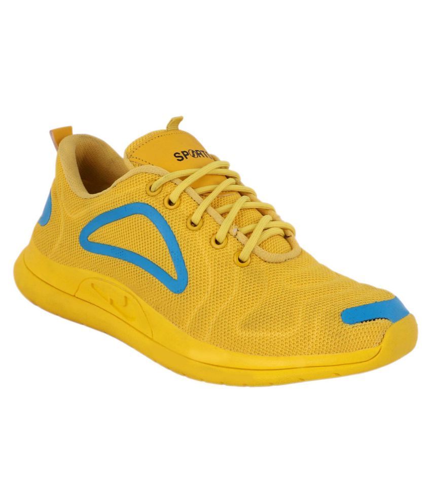 yellow running shoes