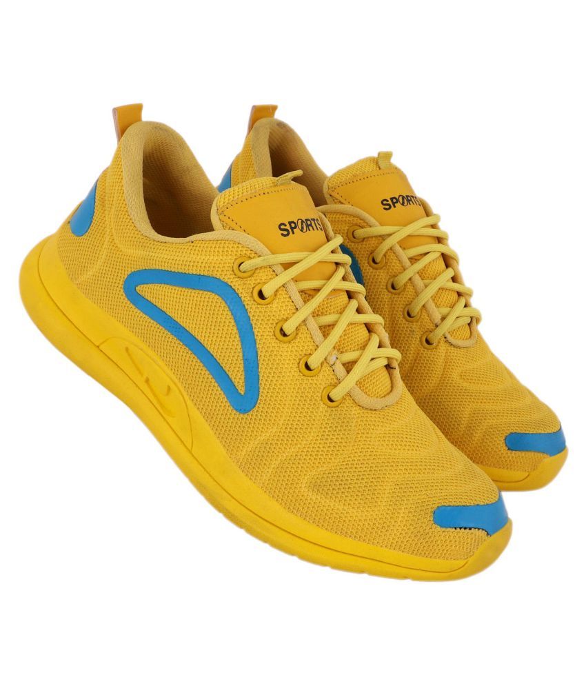 yellow running shoes