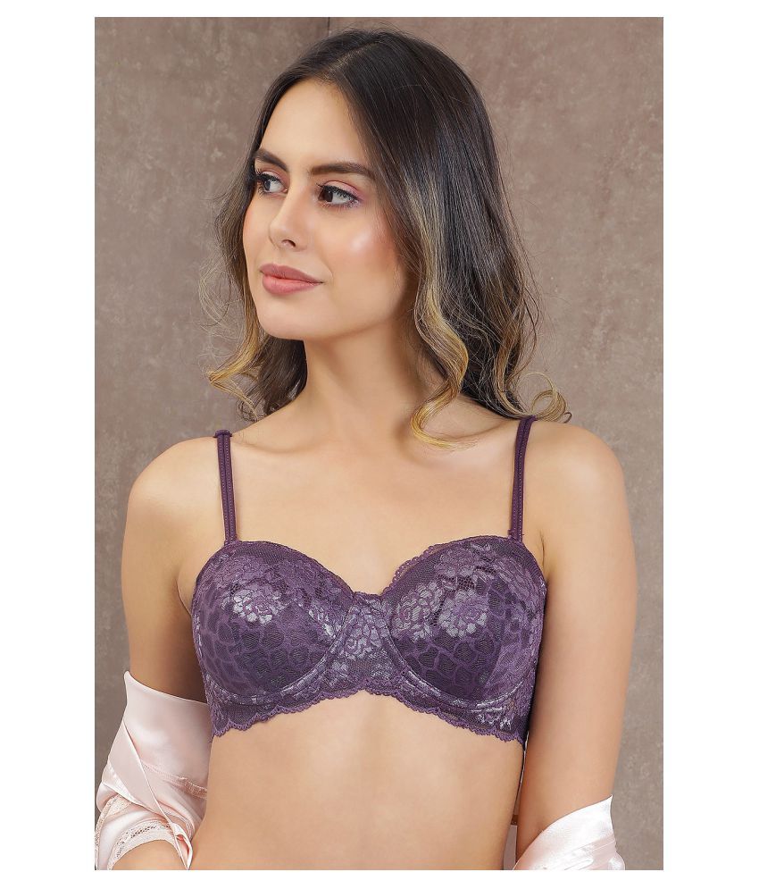     			Clovia Lace Everyday Bra - Purple