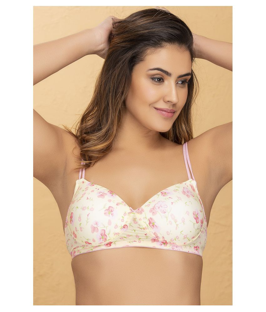     			Clovia Lace T-Shirt Bra - Yellow