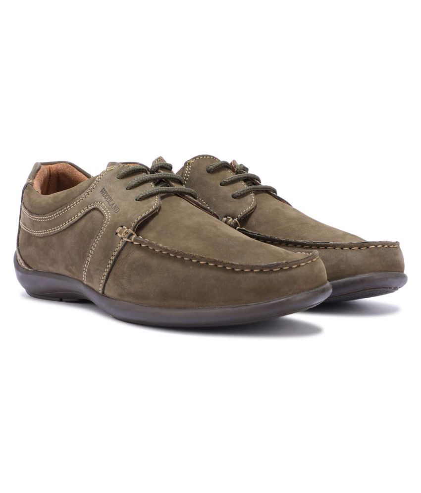 Woodland Olive Casual Shoes - Buy 