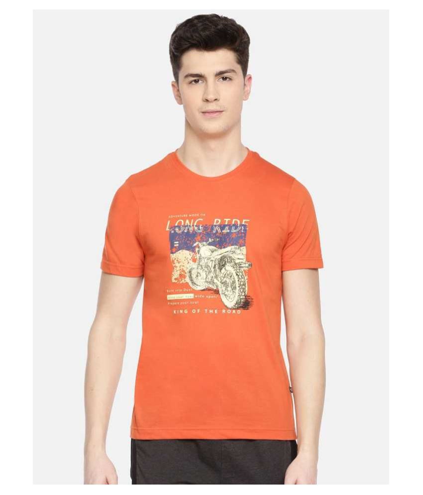     			Dollar Cotton Blend Orange Printed T-Shirt