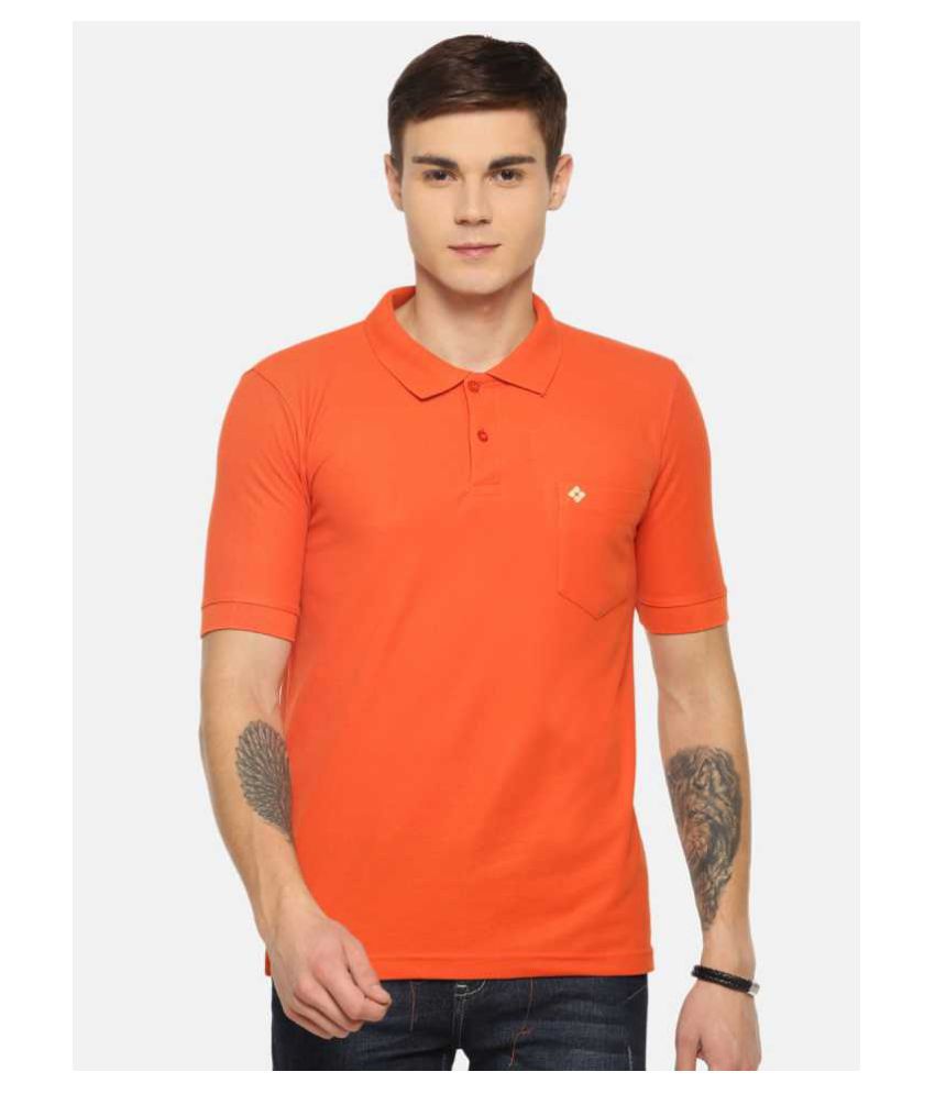     			Dollar Cotton Blend Orange Solids T-Shirt