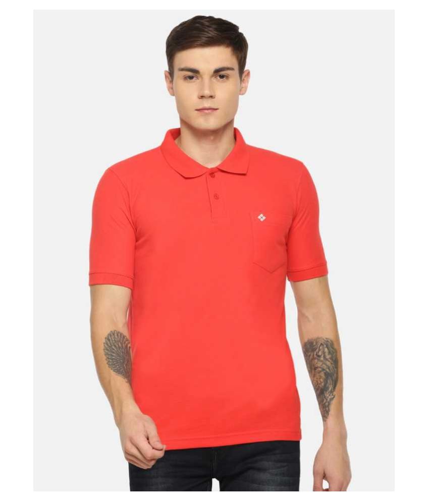     			Dollar Cotton Blend Red Solids T-Shirt