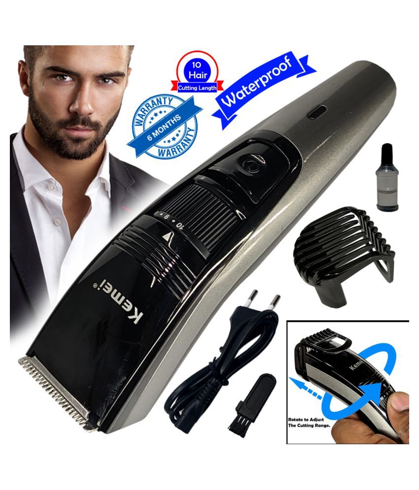 Men's Waterproof Rechargeable Beard Mustache Trimmer Hair Clipper