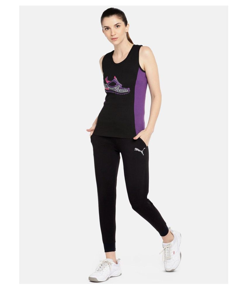 Buy pumma Black Polyester Lycra Trackpants Online at Best Prices in