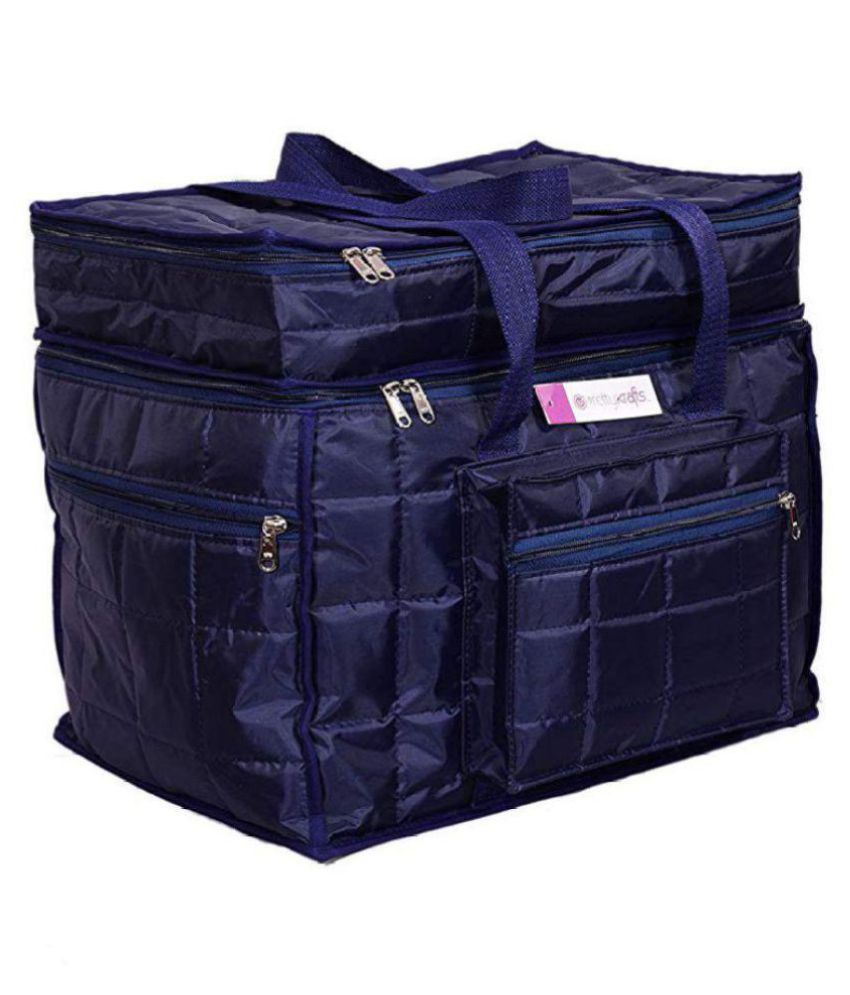     			Prettykrafts Blue Travel Air Bag XL Very Light Weight Duffel Bag, Extra top Compartment, Multiple Pockets