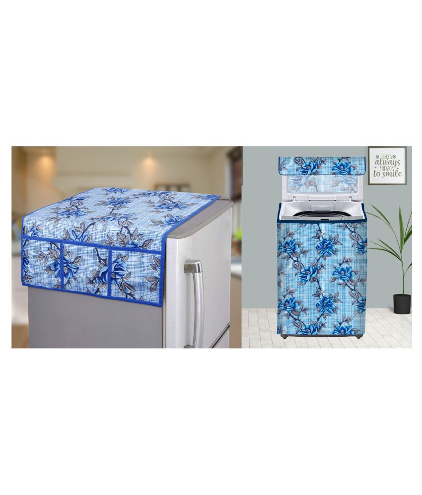     			E-Retailer Set of 2 Polyester Blue Washing Machine Cover for Universal Top Load