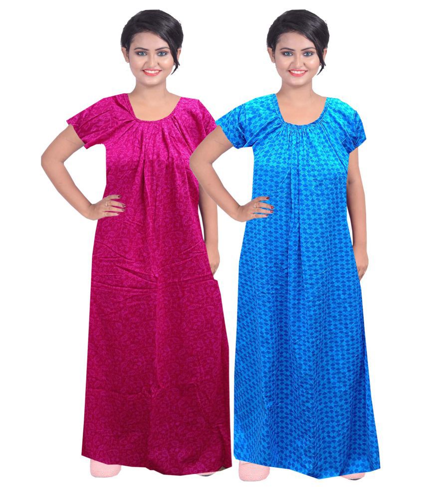 Buy Chakraborty Cotton Nighty And Night Gowns Multi Color Online At Best Prices In India Snapdeal 
