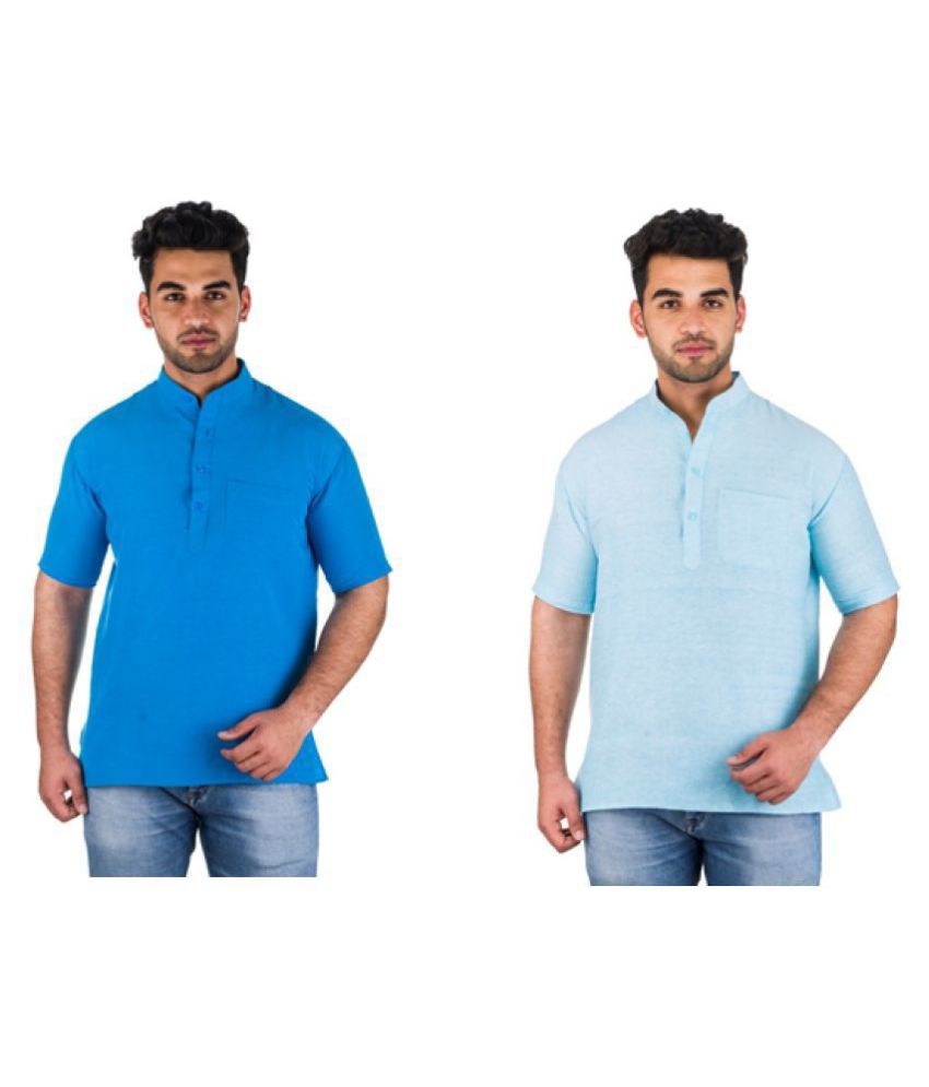     			DESHBANDHU DBK Multi 100 Percent Cotton Kurta Pack of 2