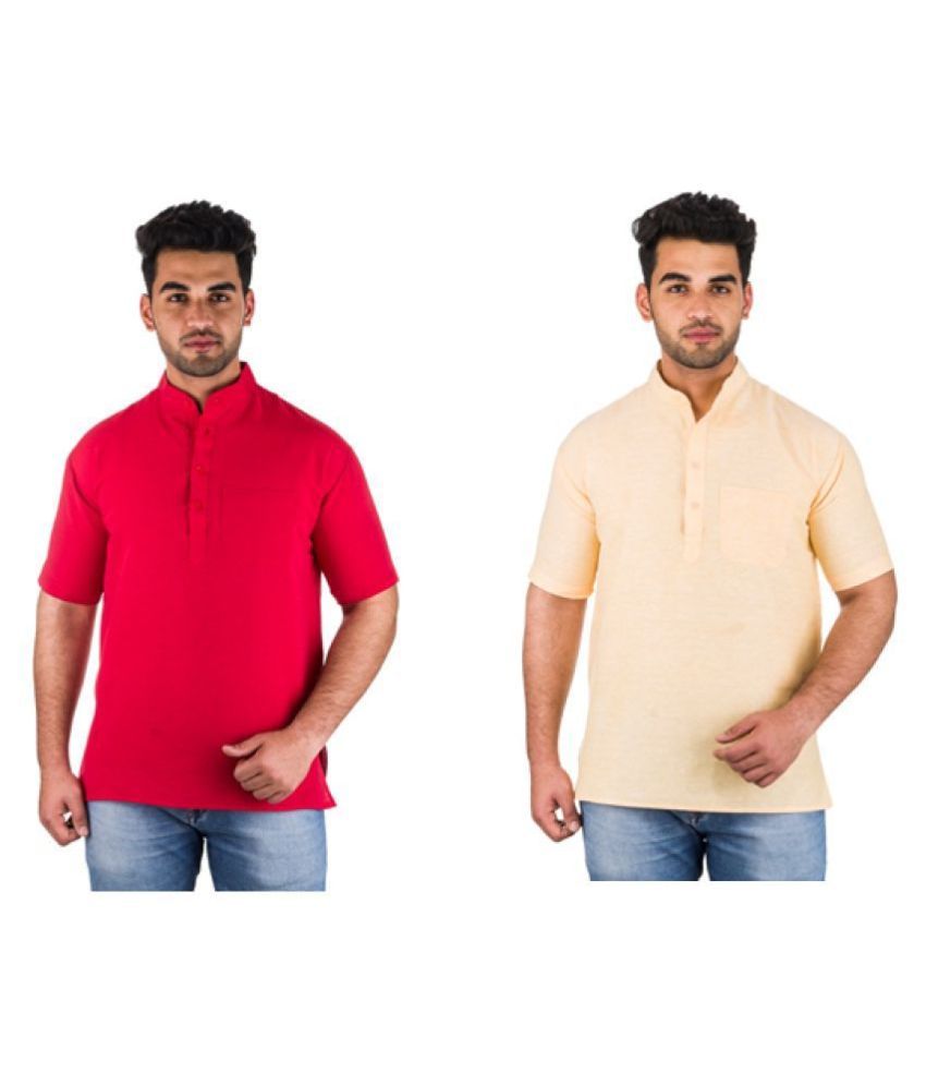     			DESHBANDHU DBK Multi 100 Percent Cotton Kurta Pack of 2