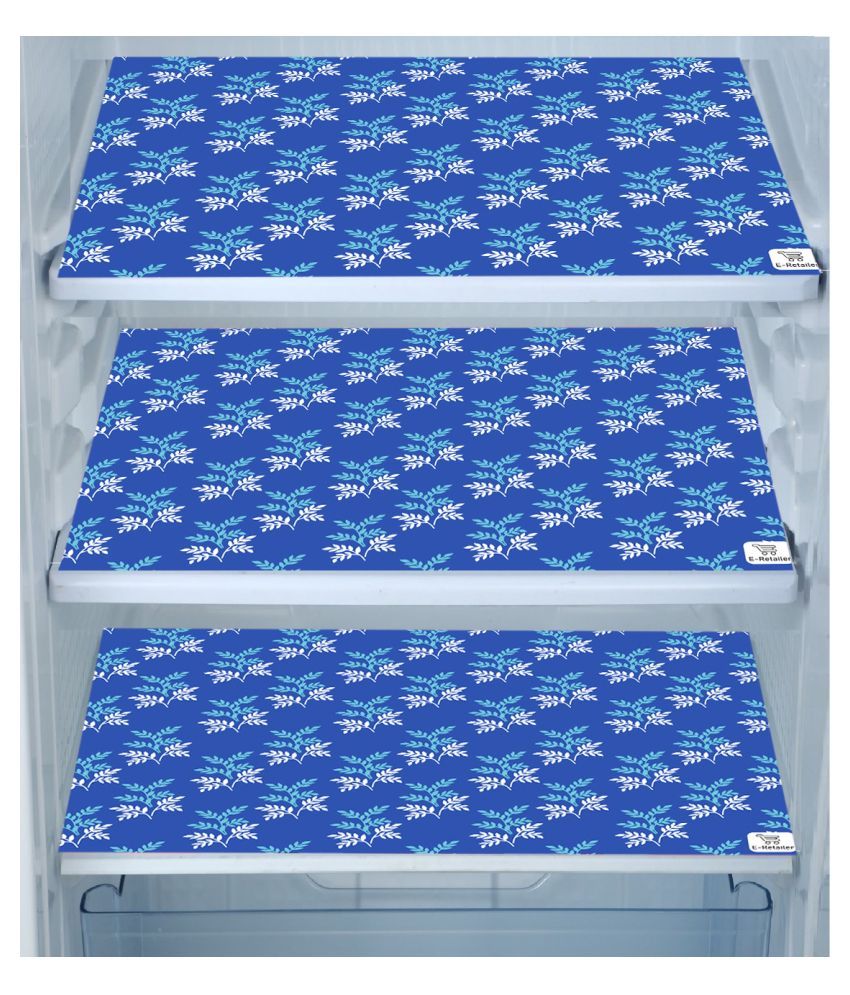     			E-Retailer Set of 3 PVC Blue Fridge Mats