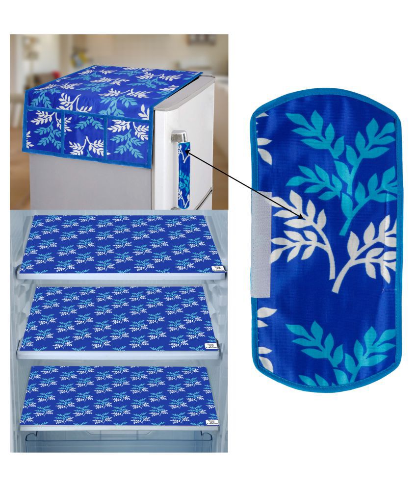     			E-Retailer Set of 5 PVC Blue Fridge Top Cover