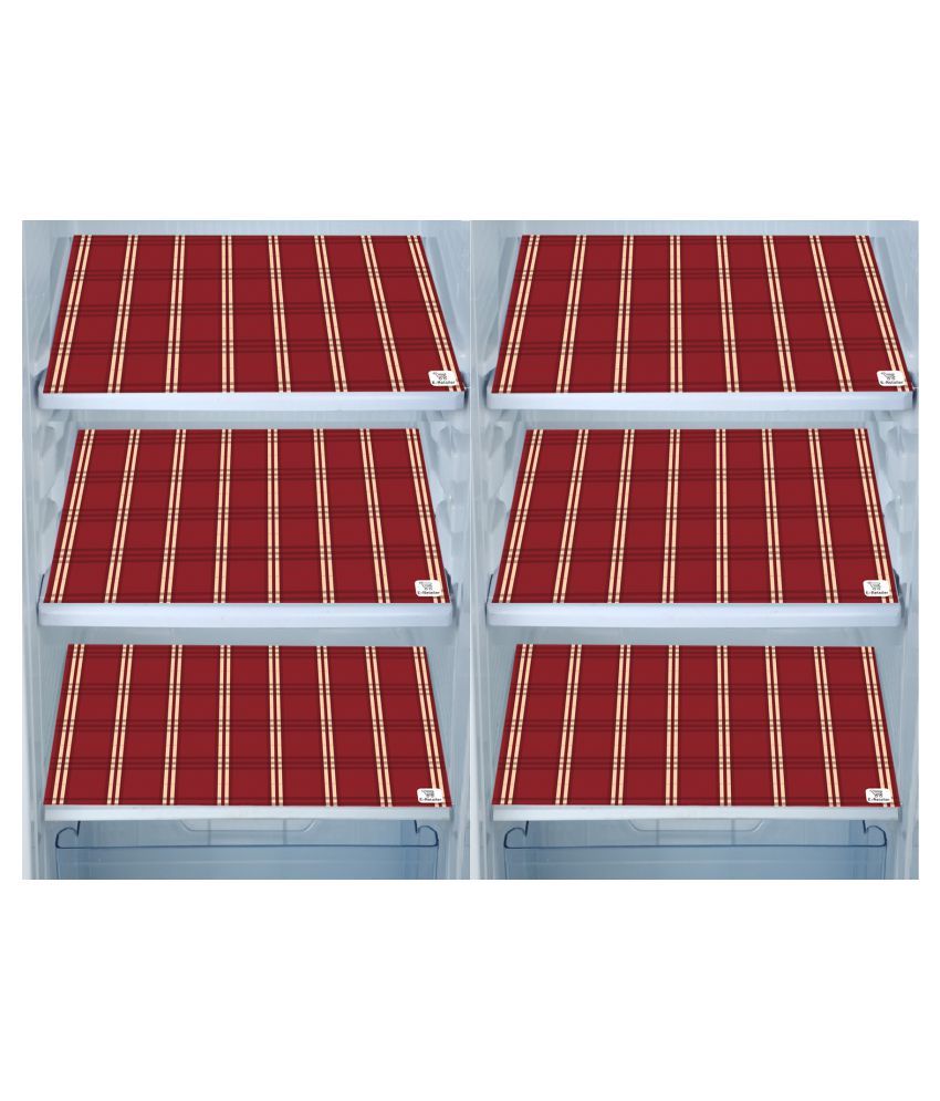     			E-Retailer Set of 6 PVC Red Fridge Mats