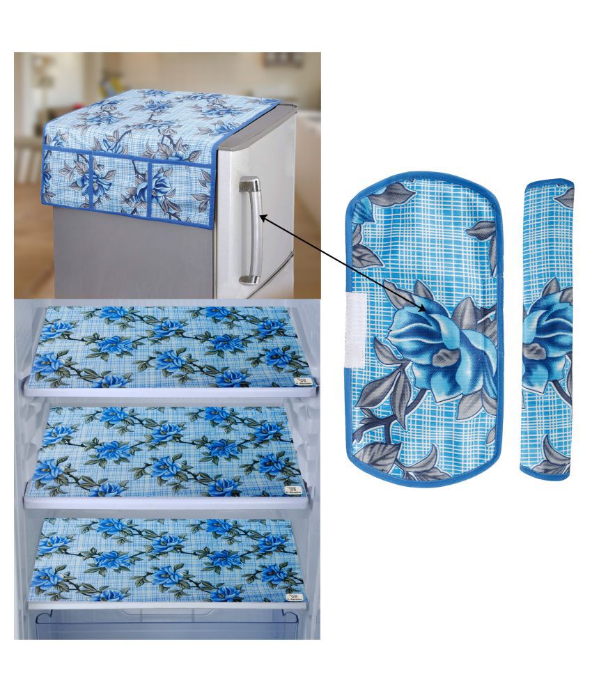     			E-Retailer Set of 6 PVC Blue Fridge Top Cover