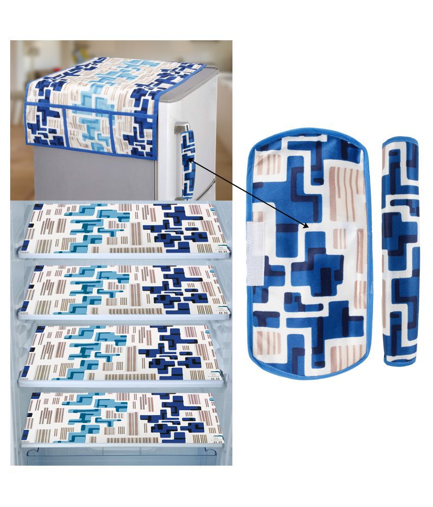     			E-Retailer Set of 7 PVC Blue Fridge Top Cover
