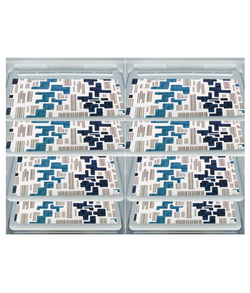     			E-Retailer Set of 8 PVC Blue Fridge Mats