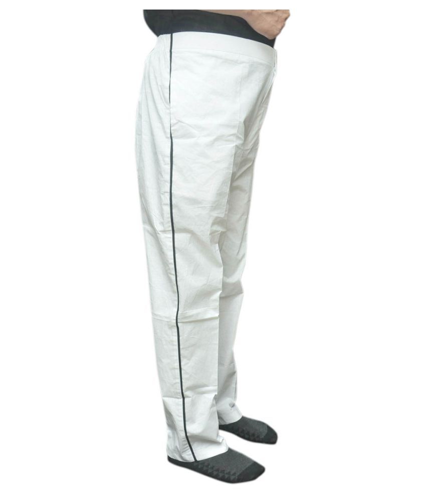 white cotton joggers