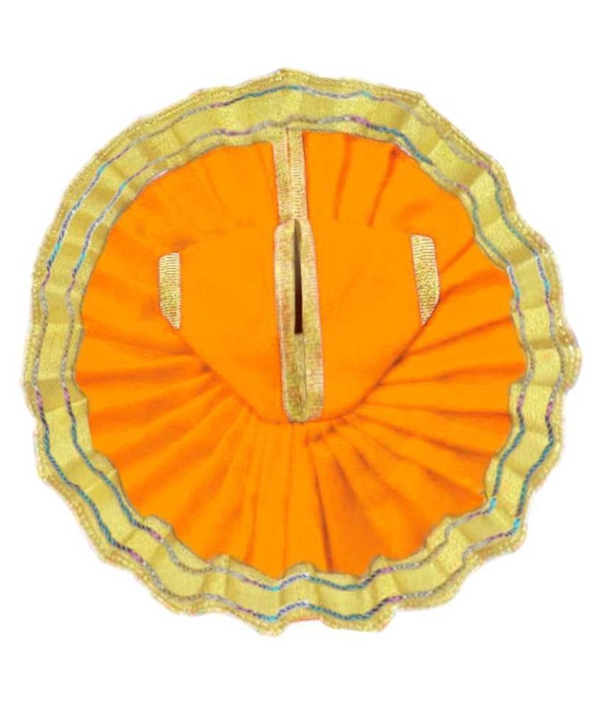 MAJANSY Laddu Gopal Dress Size 6 - Orange Color Gold Lace Poshak: Buy MAJANSY Laddu Gopal Dress 