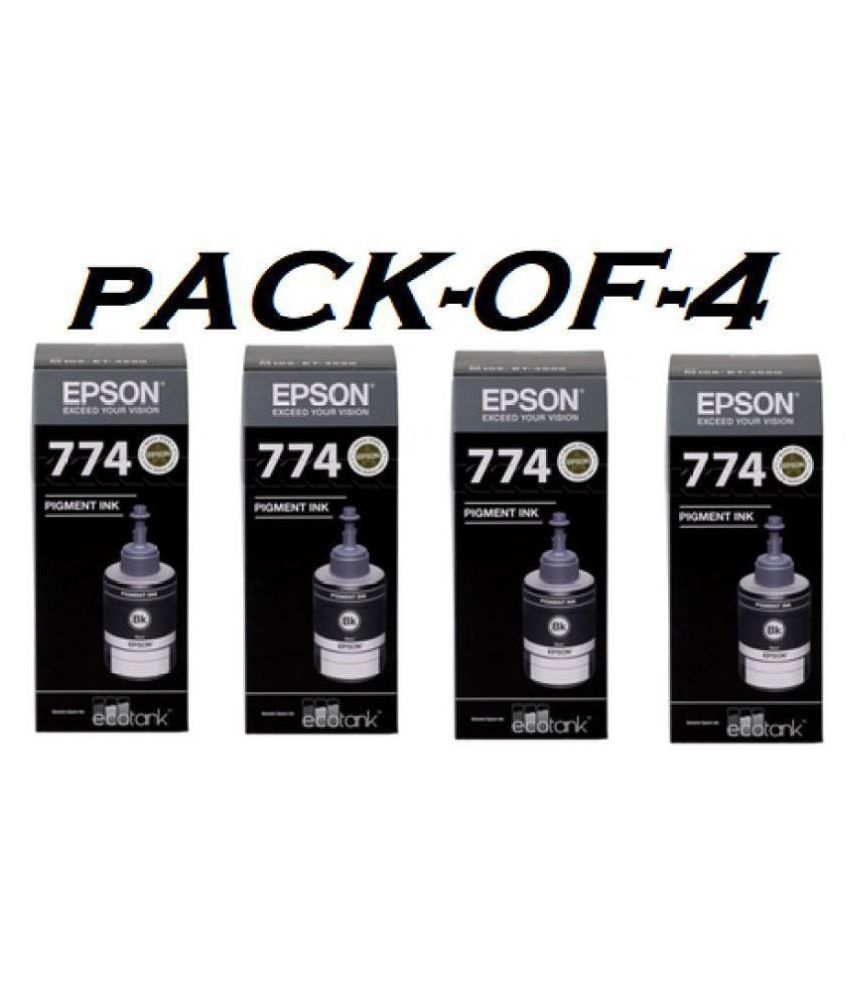 Indian Technology 774 Black Pack of 4 Ink bottle for Epson T7741 Ink