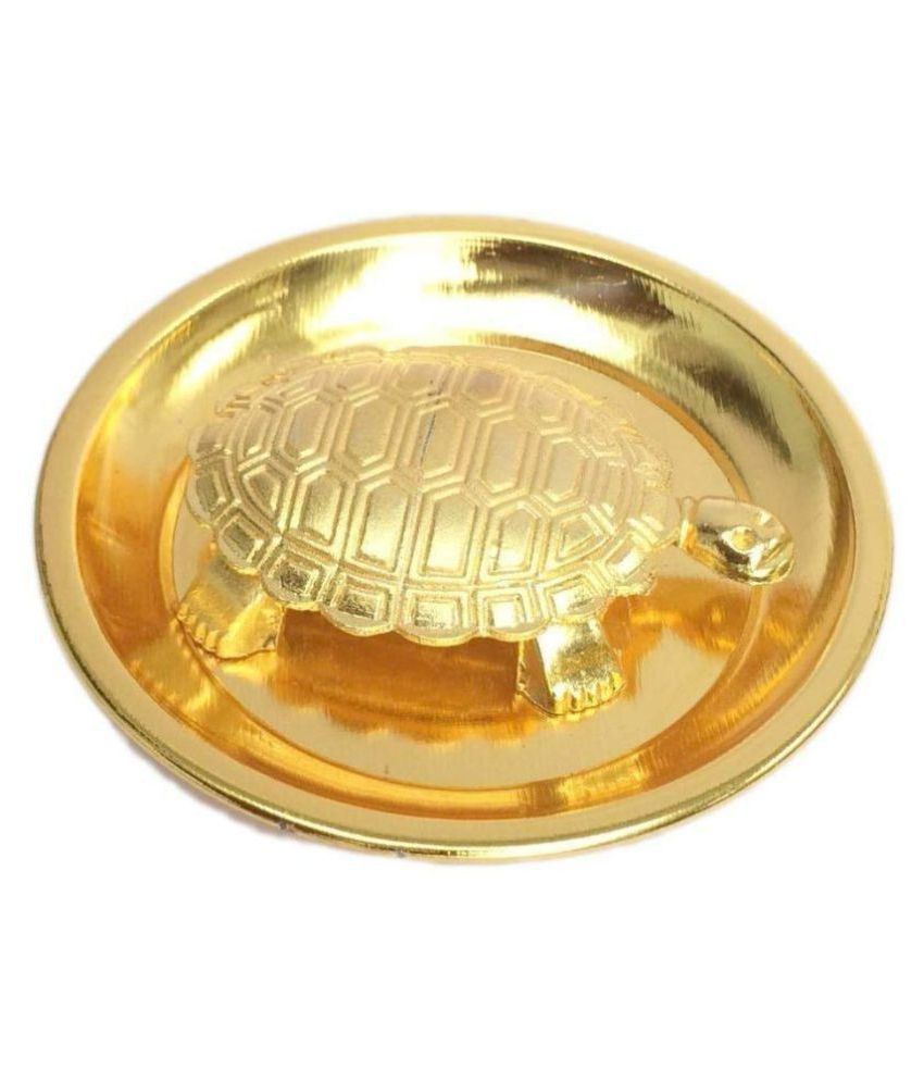     			Vaastu/Fengshui Tortoise/Turtle for Good Luck with Plate-Brass ,Standard,Golden Vastu Feng Shui Golden Metal Turtle Tortoise plate for good luck size 4 inch