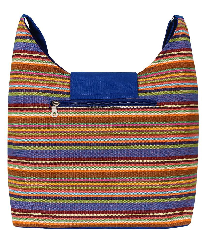 Anekaant Blue Cotton Sling Bag Buy Anekaant Blue Cotton Sling Bag